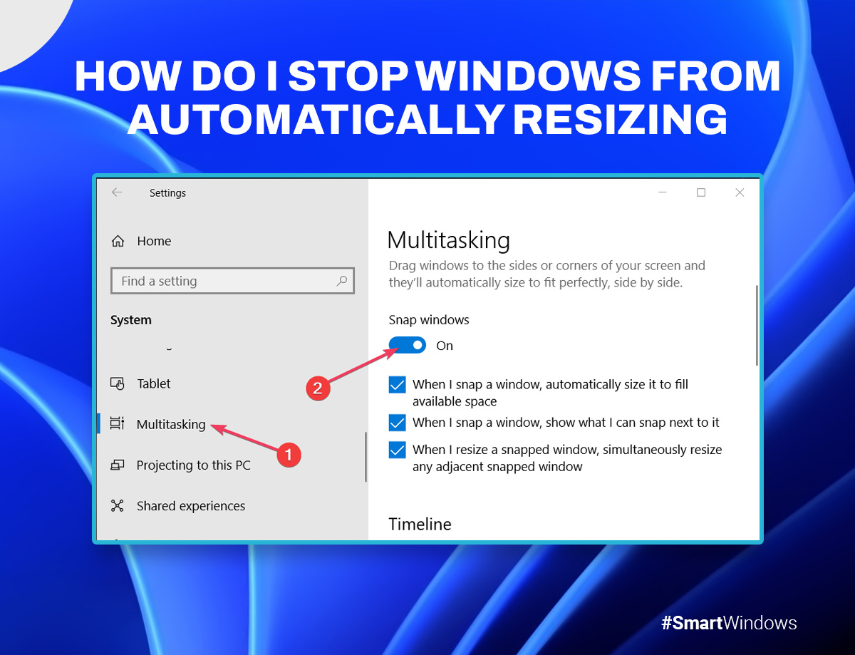 turn off automatic window resizing windows 11